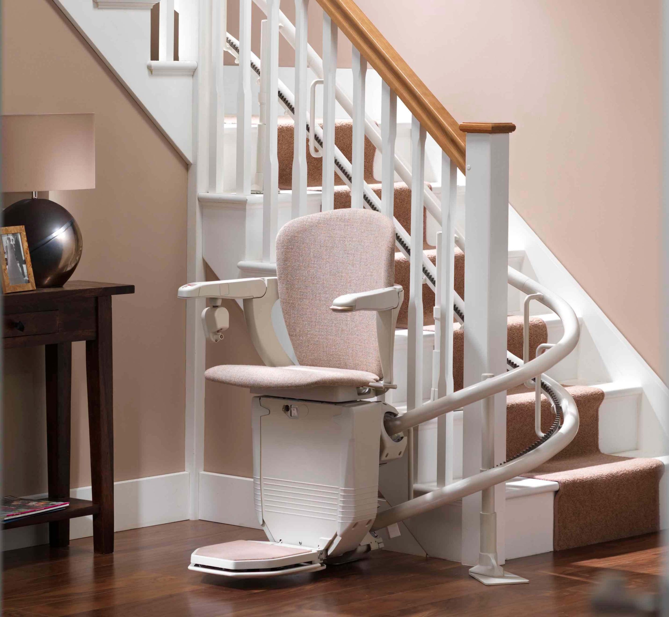 Residential stair lifts installation in Syracuse NY home providing accessibility solutions
