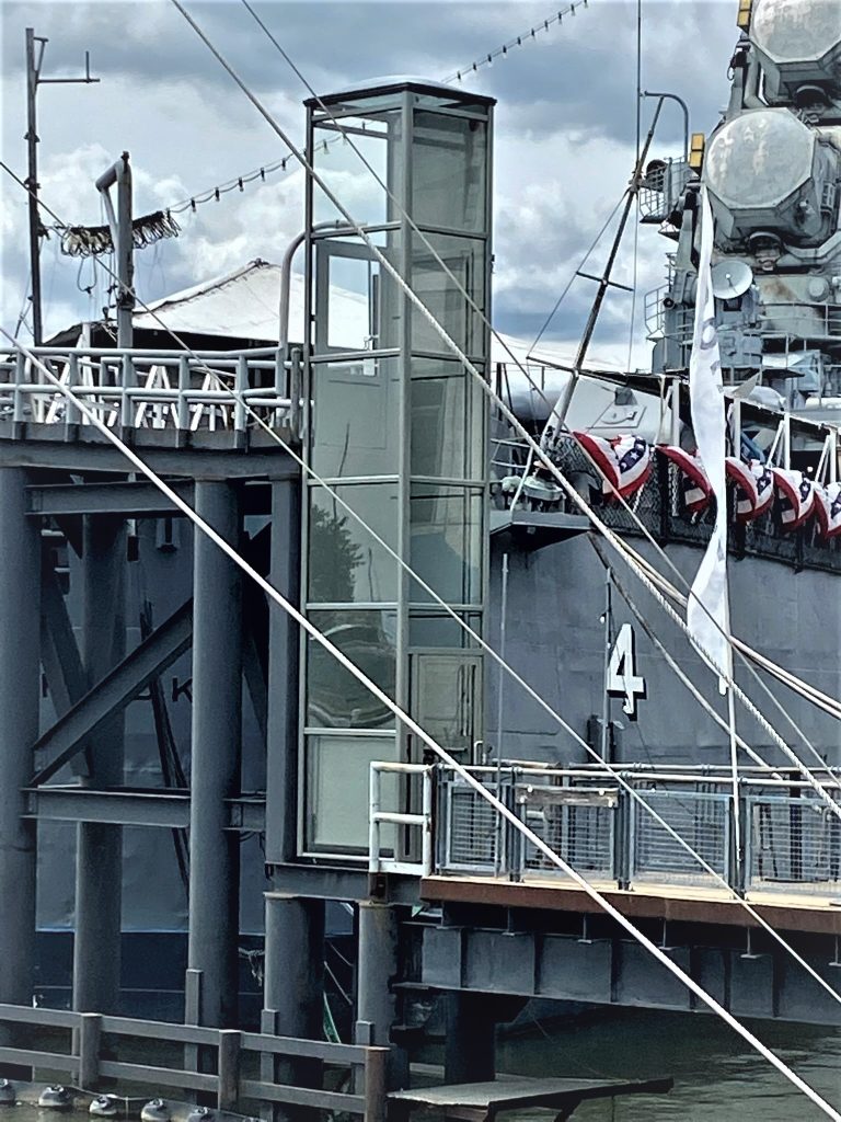 Installation of platform lift at a naval base in Buffalo