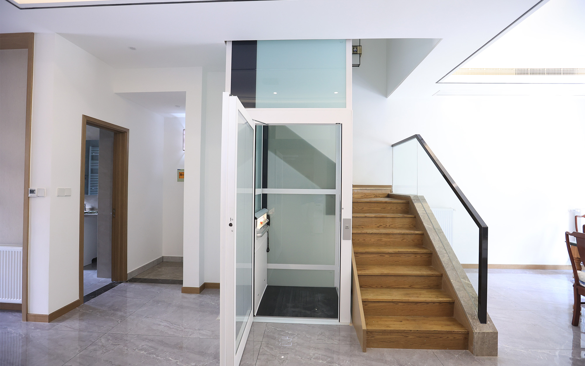 Curved Stairlift can be an attractive addition to your home, pictured is a beautiful set of stairs improved by a great stairlift
